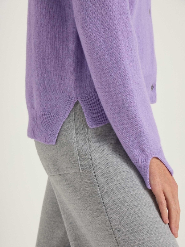 Boxy Strickjacke - purple rose